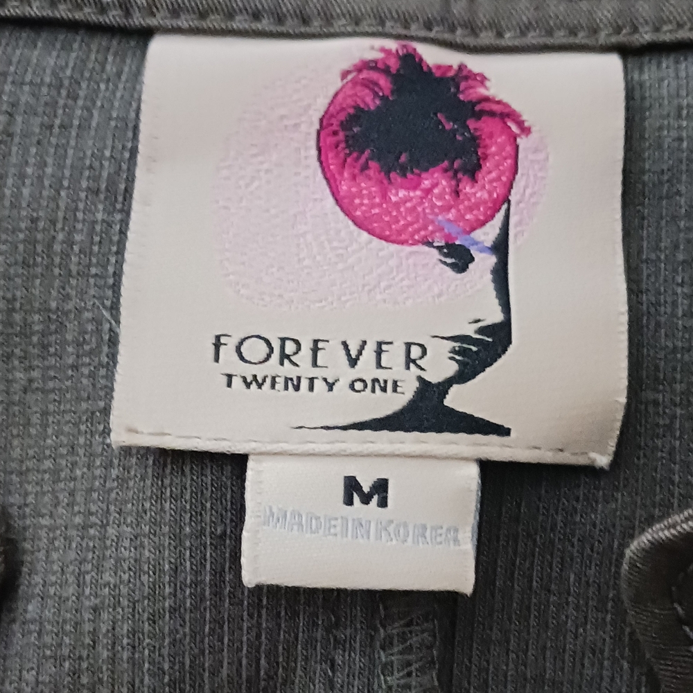 Forever 21 Asymmetrical Zipper Jacket sz M  Green EUC - Picture 11 of 16